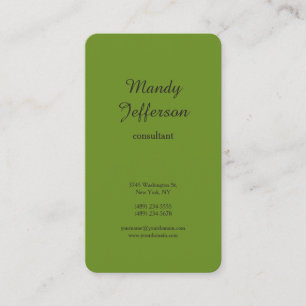 Grönt Brown Olive Modern Minimalist Professionell Visitkort