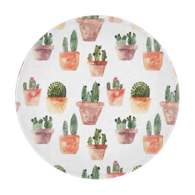 Grönt Brown Poted Cactus Mönster (Framsidan)