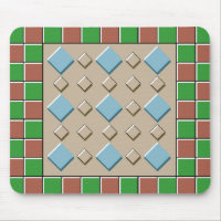 Grönt & Brown Tiles Mönster