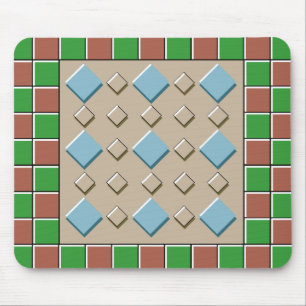 Grönt & Brown Tiles Mönster Musmatta
