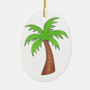 Grönt Brown Tropical Hawaiian Island Handflatan Tr Julgransprydnad Keramik