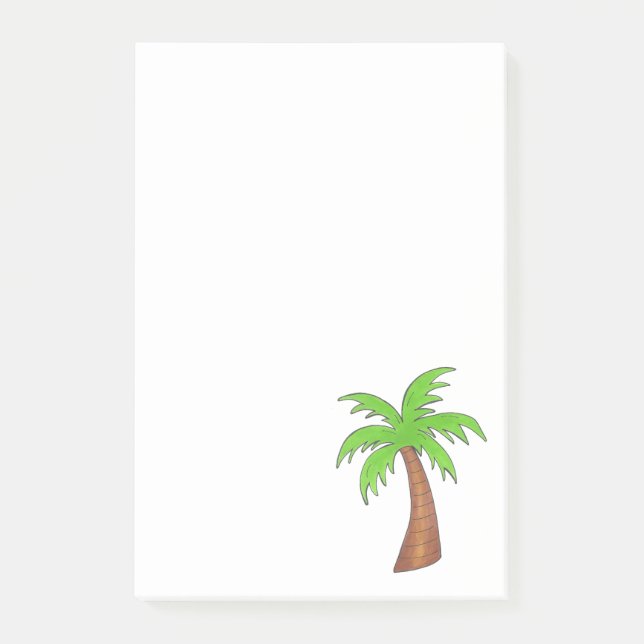 Grönt Brown Tropical Island Handflatan Träd Beach  Post-it Block (Framsida)