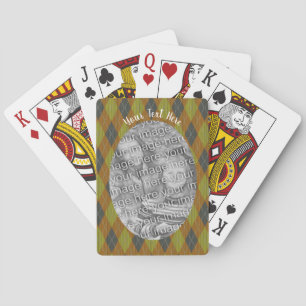 Grönt Brun argyllene Ram-fotomall Casinokort