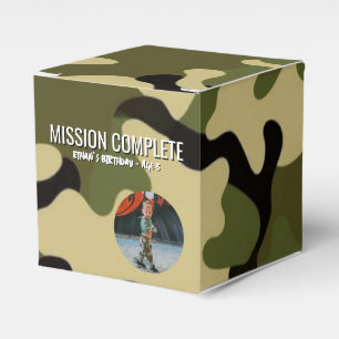 Grönt, brun och Tan Camo Uppdrag färdigt Presentaskar