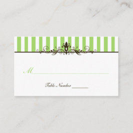 Grönt-, brun- och vit rand-platskort placeringskort