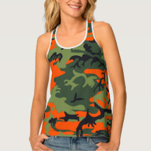Grönt, Brun, Orange, Svart, Camouflage, Tanktop