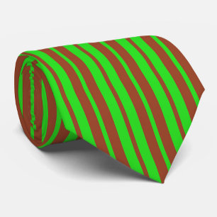 Grönt Brunt Stilrent Randigt Mönsterdesign Slips
