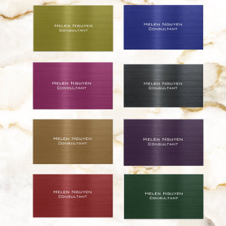 Grönt Brushed Metall Metallic Stainless Steel Visitkort