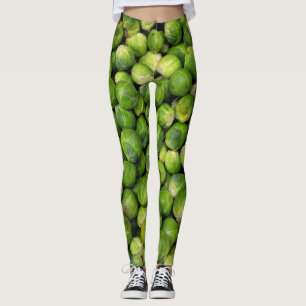 Grönt Bruxelles sprout vegetabiliska mönster Leggings