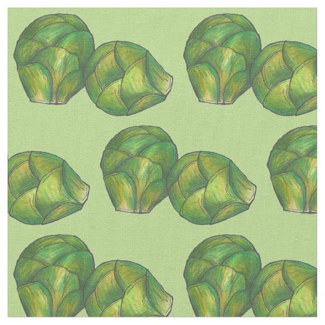 Grönt Bryssel Sprouts Vegetarian Vegetable Foodie Tyg (Närbild)
