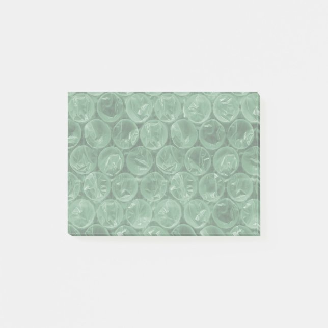 Grönt bubbelplastmönster post-it block (Framsida)