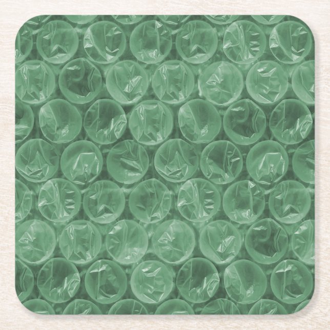 Grönt bubbelplastmönster underlägg papper kvadrat (Framsidan)