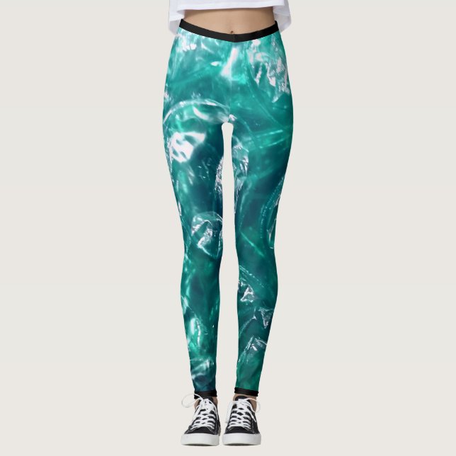 Grönt Bubbelspån Leggings (Framsida)