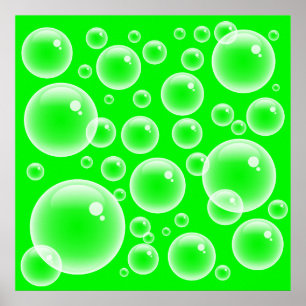 Grönt Bubbles Poster
