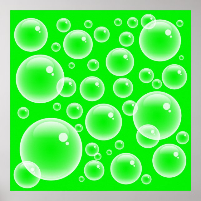 Grönt Bubbles Poster (Framsidan)