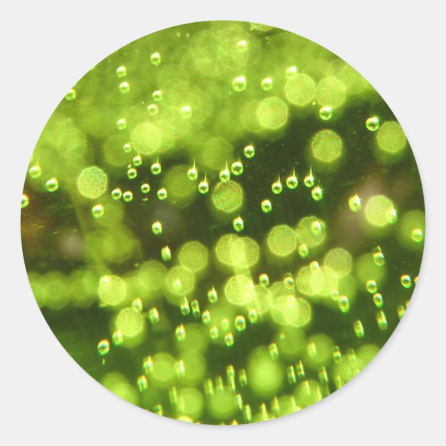 Grönt Bubbles Runt Klistermärke (Framsida)