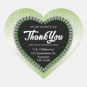 Grönt Bubbles Tack Heart Shape Stickers Hjärtformat Klistermärke