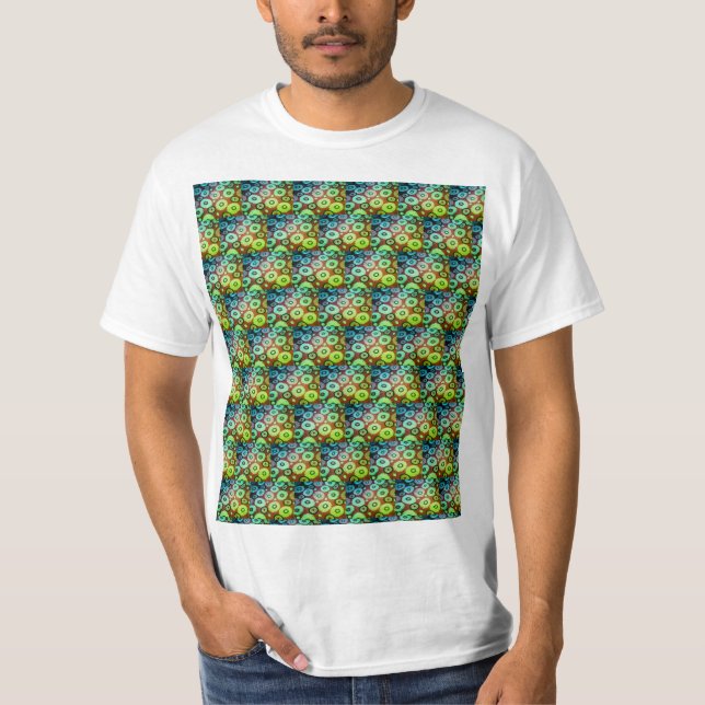 Grönt bubblor mönster t shirt (Framsida)