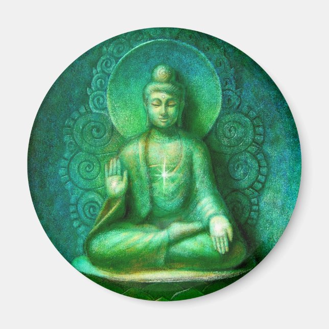 Grönt Buddha Magnet (Framsidan)