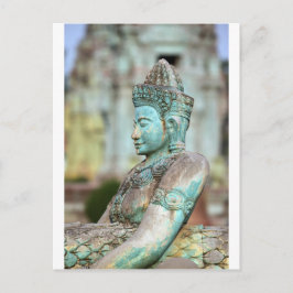 Grönt Buddha-staty Kambodja Vykort