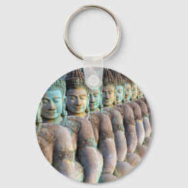 Grönt Buddha-statyer Siem Rap Kambodja Nyckelring