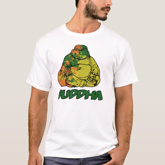 Grönt Buddha T Shirt (Framsida)