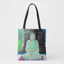 Grönt Buddha Tote Bag