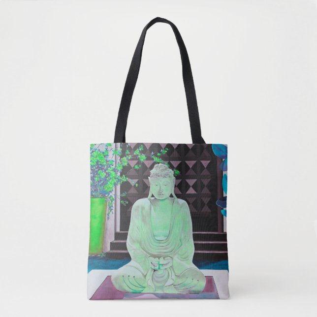 Grönt Buddha Tote Bag Tygkasse (Framsida)