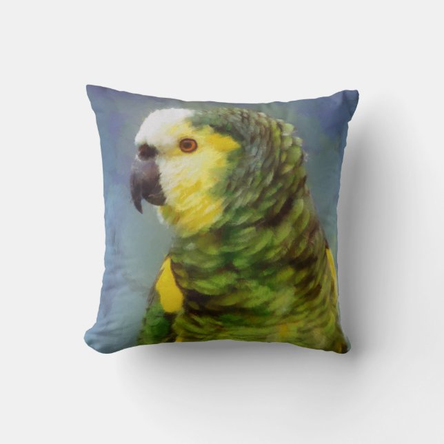 Grönt Budgerigar Kudde (Framsida)