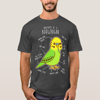 Grönt Budgie Anatomy T Shirt