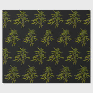 Grönt Buds on Black Personlig Wrapping Papper Presentpapper