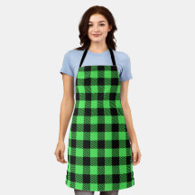 Grönt buffalo plaid Apron