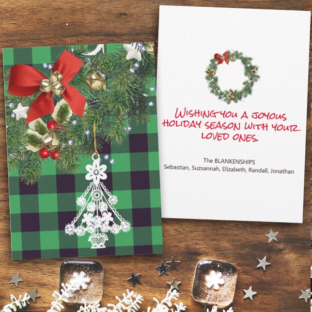 Grönt Buffalo Play Anpassningsbar Photo Julgran Julkort (Skapare uppladdad)