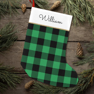 Grönt Buffalo Play Custom Name Rustic Liten Julstrumpa