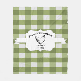 Grönt Buffalo Play Farm Chicken Fleece Blanket