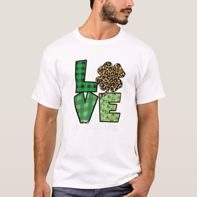 Grönt Buffalo Play Leopard Shamrock Lastbil St. Pa T Shirt (Framsida)