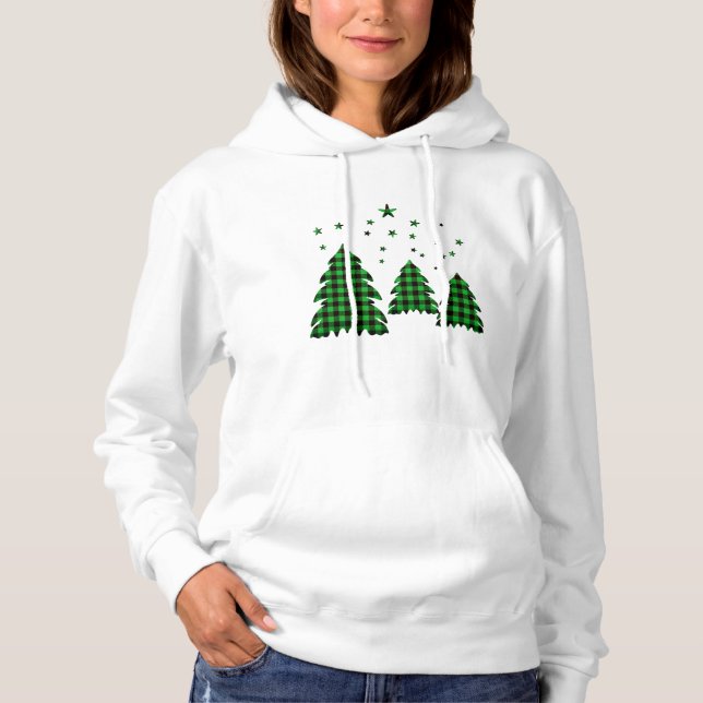 Grönt Buffalo Play Träd Hoodie Sweatshirt T Shirt (Framsida)