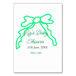 Grönt-buggregn för babydusch lägg till datummoder  bordsnummer