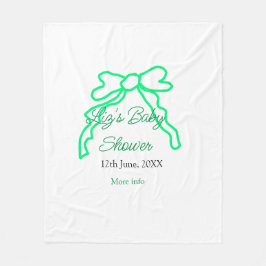 Grönt-buggregn för babydusch lägg till datummoder  fleecefilt