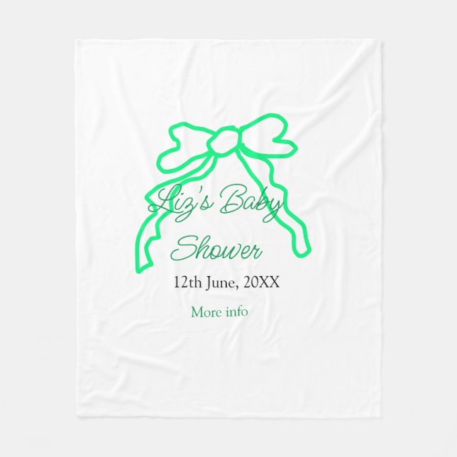 Grönt-buggregn för babydusch lägg till datummoder  fleecefilt (Framsidan)