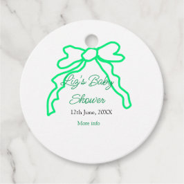 Grönt-buggregn för babydusch lägg till datummoder  gåvor etiketter