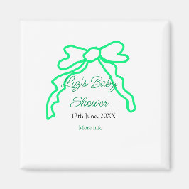 Grönt-buggregn för babydusch lägg till datummoder  magnet