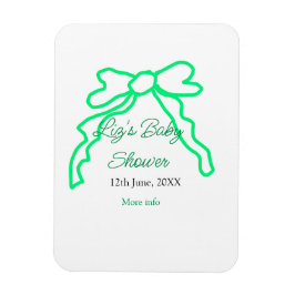 Grönt-buggregn för babydusch lägg till datummoder  magnet