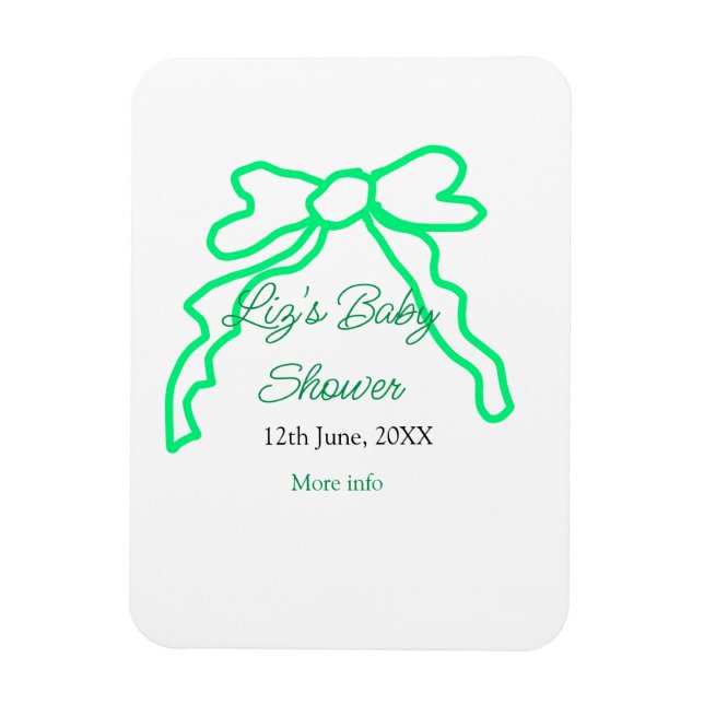 Grönt-buggregn för babydusch lägg till datummoder  magnet (Vertikal)