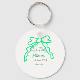 Grönt-buggregn för babydusch lägg till datummoder  nyckelring