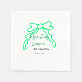 Grönt-buggregn för babydusch lägg till datummoder  pappersservett