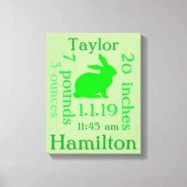 Grönt Bunny Baby Canvastryck