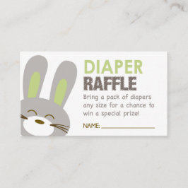 Grönt Bunny Diaper Raffle Biljett Tilläggskort