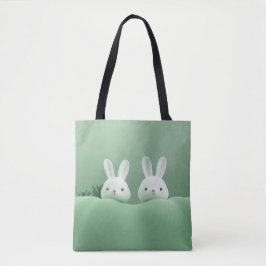 Grönt Bunny Tote Bag Tygkasse