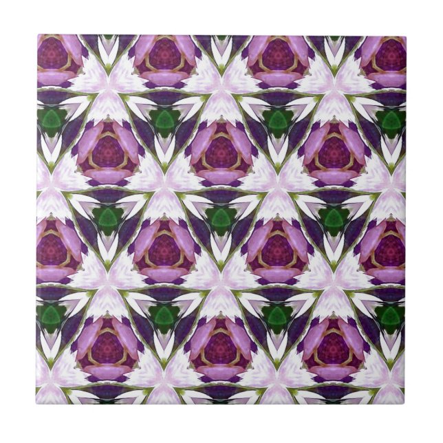 Grönt Burgundy Geomettic för magenta chic mönster Kakelplatta (Framsidan)